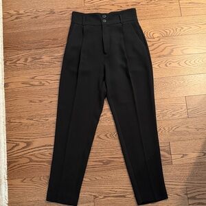 Mango Women’s Black Pleated Dress Trouser Pants